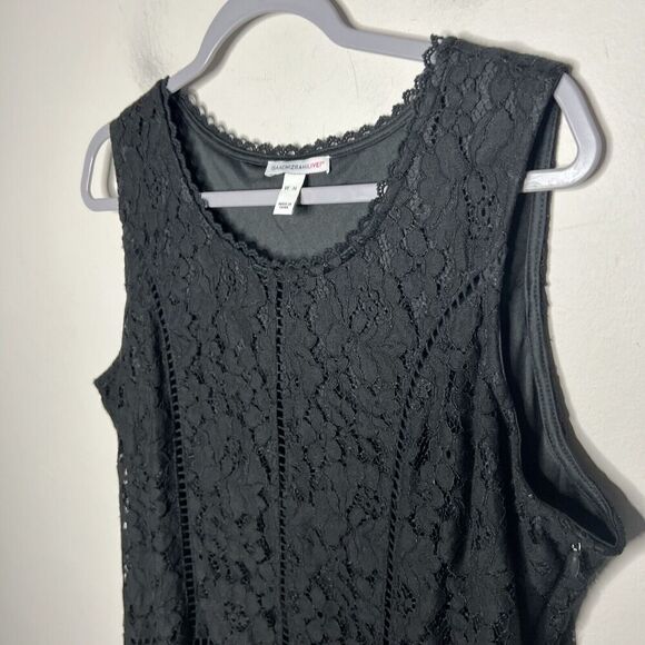 Isaac Mizrahi Dress Womens XL Black Lace Whimsigoth Fairy Grunge Goth Maxi Long - Picture 4 of 12